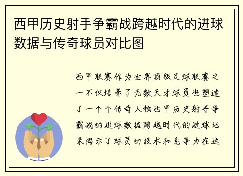 西甲历史射手争霸战跨越时代的进球数据与传奇球员对比图